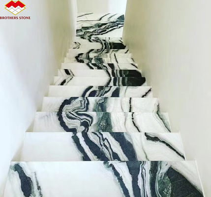 الدرج الفندقية الحديثة الإخوة الحجر الباندا الرخام الأبيض