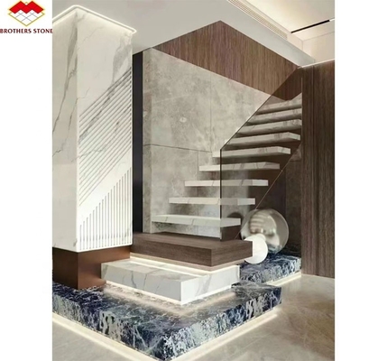 التصميم الداخلي للأثاث المنزلي السلالم الخطوة الضوء مع الحجر المصطنع الحديث