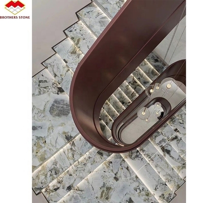 مواد السلالم من الحجر الاصطناعي التصميم الحديث أرضيات داخلية فاخرة ضد الانزلاق