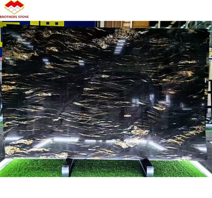 الريش الفينكس الطبيعي الحديث الذهب الأسود الحجر الرخام السلالم البلاط الكبير