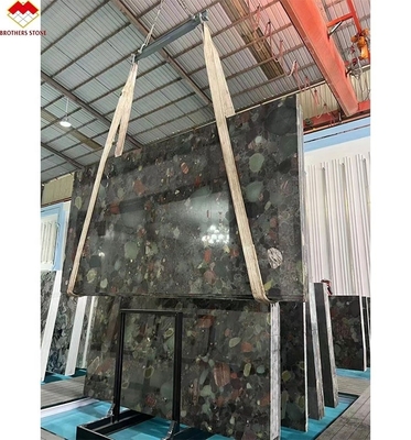 أربعة مواسم البرازيل الحجر الكوارتزيت الأخضر الطاولة الجرانيت متعددة الألوان ولوحة تزيين الجدران مخصصة للداخل