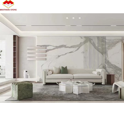 التصميم الحديث إيطاليا اللوحة الرخامية الكالاكاتا البيضاء لمكتب المطبخ ولوحة الحائط