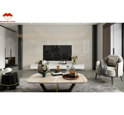 لوحة الحائط الحمام الفندقية التصميم الحديث مع الحجر الطبيعي المضيئة الخلفية الرخام الأنيكس الأبيض