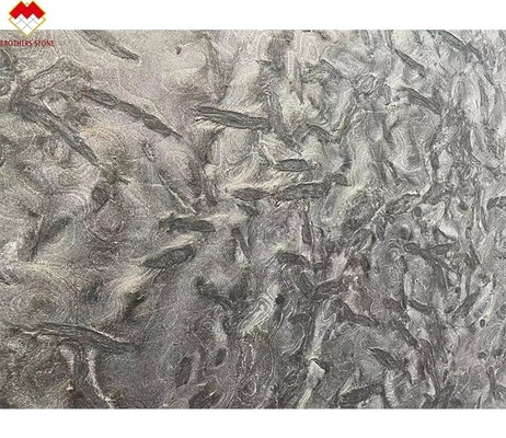 أرضية الحائط الحجرية الكوارتزيتية السوداء الملمعة لـ فيرسايس طاولات المطبخ الرمادية الداكنة الغرور