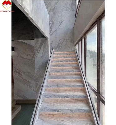 مصباح LED الحديث بعد الدرج الداخلي المضاد للنزلق تصميم الرخام الأبيض الكريستالي FOB