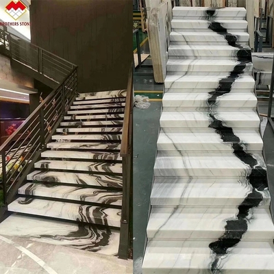 السلالم المدارية من الحجر الطبيعي مع ضوء LED وتصميم مضاد للنزلق