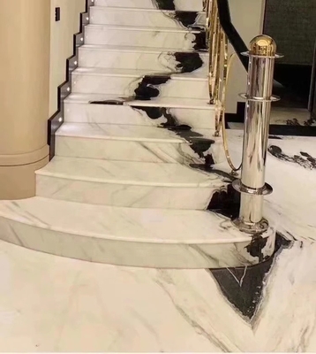 السلالم المدارية من الحجر الطبيعي مع ضوء LED وتصميم مضاد للنزلق