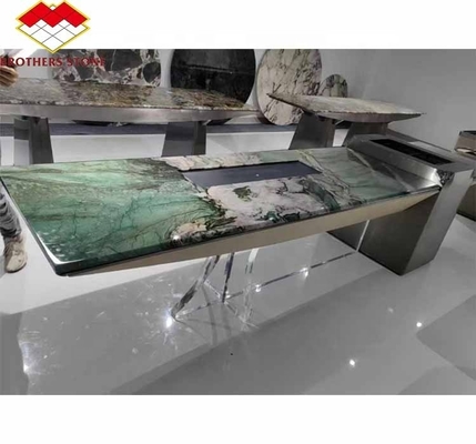 الحجر الطبيعي البرازيل الرخام مضاءة خلفية الصوداليت الكوارتزيت الأخضر لأفكار تصميم غرفة النوم