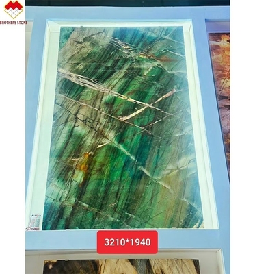 18 20 ملم سميكة فوكسيت كريستال خضراء فاخرة الملكية الزمرد الخضراء الكوارتزيت الطاولات