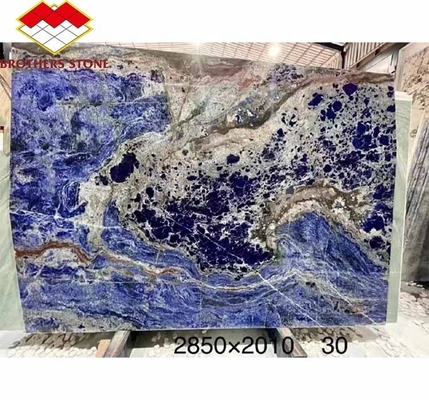 البلاط الرخامى الأزرق الحديث الملمع للقاعة الطعام والمساحة المعيشية