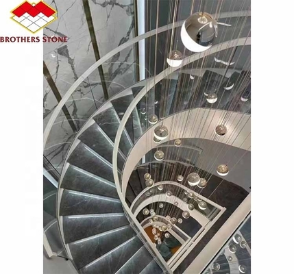 فوشان مخصصة عصرية الرخام المزدوج السلالم الكبيرة شرائح قطع إلى الحجم لتصميم المنازل الداخلية