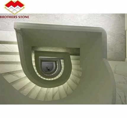 فوشان مخصصة عصرية الرخام المزدوج السلالم الكبيرة شرائح قطع إلى الحجم لتصميم المنازل الداخلية