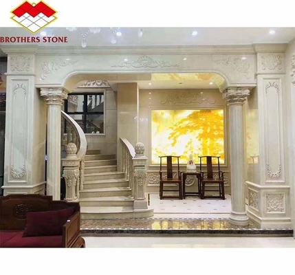 التصميم الحديث داخل السلالم الدرج المرتفع المادة الحجرية الطبيعية الملمعة للداخل