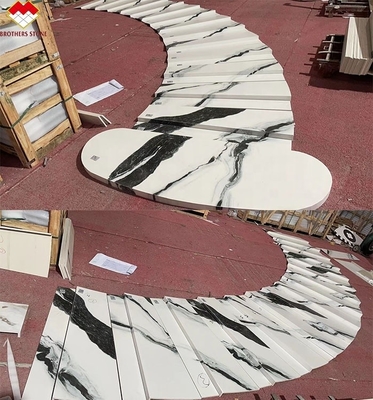 غسيل المياه الداخلية العنصر غير المنزلق الحجر المتجمد السلالم الحلزونية مع ماث / التشطيب المكرر