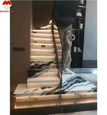 طلاء الحبر الصيني الشفاف بلاط السلالم الرخامية في أبيض الباندا لغسيل الملابس