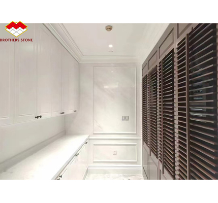 أسطوانة حائطية من الحجر الملمع من الرخام البيضاء Thassos Big Slab لتصميم الفنادق الحديثة