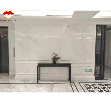 أسطوانة حائطية من الحجر الملمع من الرخام البيضاء Thassos Big Slab لتصميم الفنادق الحديثة