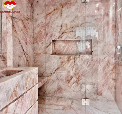 الصفيحة الكبيرة المزينة من حجر الرخام الكريستالو لتصميم حوض الاستحمام الفاخر الحديث