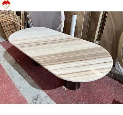 طاولة باليساندرو الزرقاء الرخامية طاولة طعام حديثة مع رسومات وحجم 180 * 90 سم