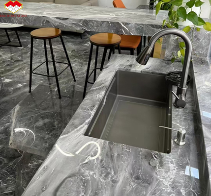 طاولات المطبخ الرخامية الرمادية للفيلا فندق تصميم رسمي