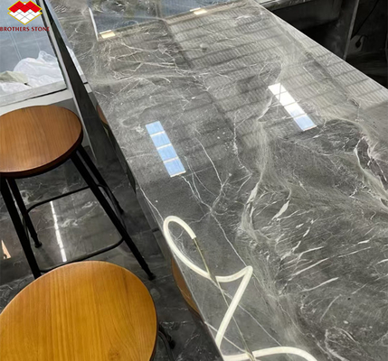 طاولات المطبخ الرخامية الرمادية للفيلا فندق تصميم رسمي