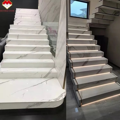 حسب الطلب الملمع أو مات كالاكاتا الرخام الأبيض نظرة البورسلين البلاط السلالم موح 6-7 صلابة