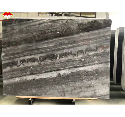 الديكور الداخلي للفنادق الرخام الرمادي 45 درجة اللوحة الكبيرة والمواد الزجاجية الإيطالية