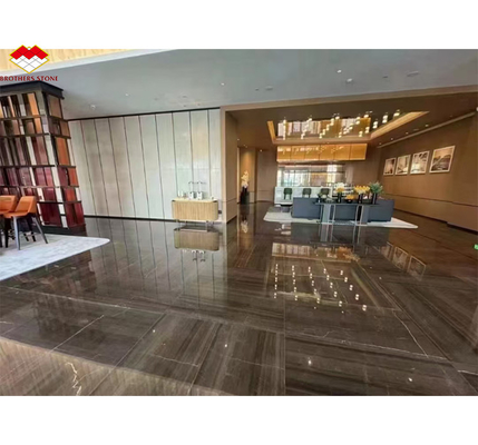 الديكور الداخلي للفنادق الرخام الرمادي 45 درجة اللوحة الكبيرة والمواد الزجاجية الإيطالية