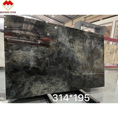 اللوحة الكبيرة الفاخرة الزمرد الأزرق الرخام من البرازيل للطاولة الشفافة العشاء