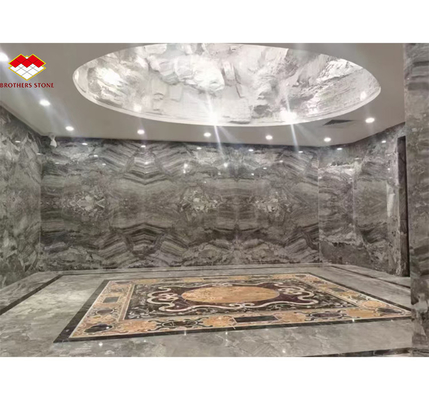 ألواح الجدران الرخامية الصربية الرمادية الملمعة لتزيين الداخلية الراقية