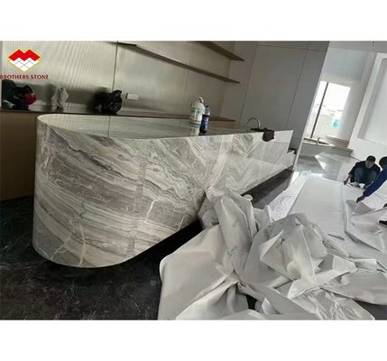 ألواح الجدران الرخامية الصربية الرمادية الملمعة لتزيين الداخلية الراقية