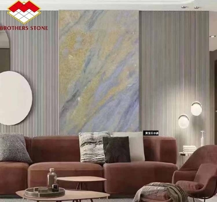 قم بتحديث قاعة السلالم المعيشية الخاصة بك مع 20 ملم Blue Ice Onyx Stone Veneer و Backlight
