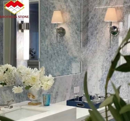 قم بتحديث قاعة السلالم المعيشية الخاصة بك مع 20 ملم Blue Ice Onyx Stone Veneer و Backlight