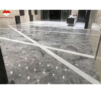 يينشا الحجر الرخام الايطالي الرمادي الصفيحة الكبيرة لأرضيات الفنادق والسلالم الداخلية للمنازل