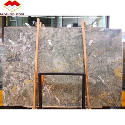 15-18 ملم سمك البلاط الرخامية الأجيت والصفيح الذهبي للديكور الداخلي