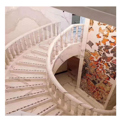 تصميم داخلي عصري أسلوب متعدد الألوان الأونيكس الخشب العروق السلالم الرخامية مع الحواجز الزجاجية