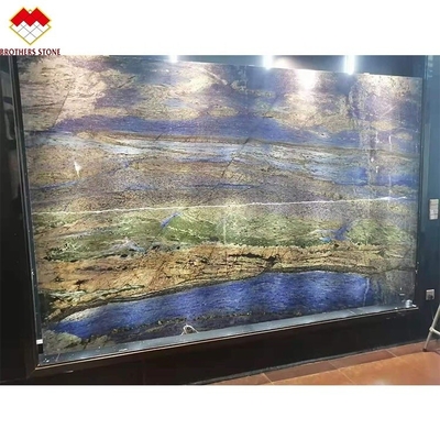 قوة الضغط 50.4 MPa الرخام الباهيا الأزرق حلم الحجر المضيء خلفيا للفندق والفيلا