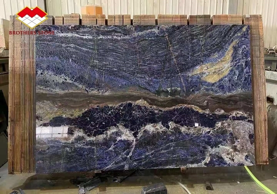 قوة الضغط 50.4 MPa الرخام الباهيا الأزرق حلم الحجر المضيء خلفيا للفندق والفيلا