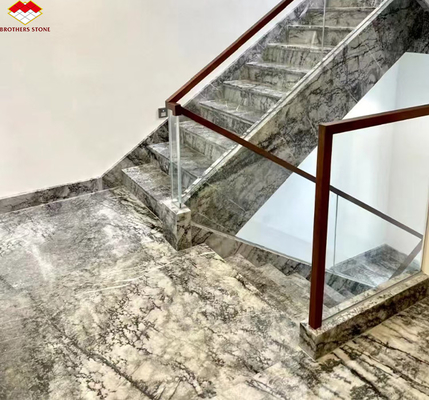 التصميم الجرافيكي الحجر الطبيعي الايطالي الفضة الشعير الرخامية الأرضية البلاط لغرفة المعيشة