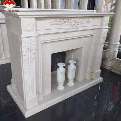 مدفأة مصممة على الطراز الأوروبي من الرخام الطبيعي لغرفة المعيشة الداخلية الحديثة