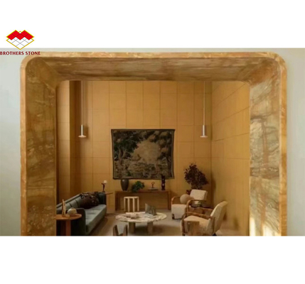 أسلوب التصميم الحديث إيطاليا فاخرة سلة كبيرة سيينا بلاط الرخام الذهبي للوحة الحائط والطاولة في الفندق