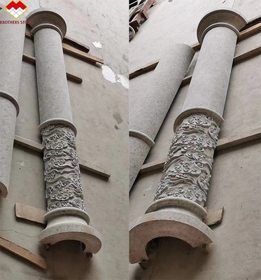 عمود الإغاثة من الحجر الطبيعي لتصميم العمود المجوف في الخارج في ديكور الفنادق