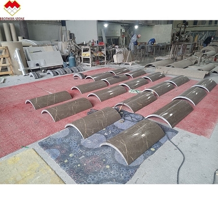 طراز تصميم غطاء عمود الرخام الرمادي الحديث المخصص لتغطية العمود المجوف