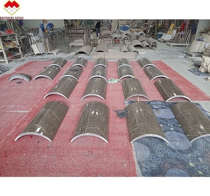 التصميم الحديث المخصص عمود الرخام الرمادي التغطية القوس المجوف عمود الرخام تصميم
