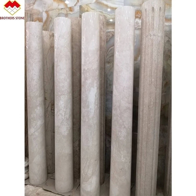 الزخرفة الحبر الأخضر الأبيض الأوردة الرخام العمود العمود الروماني المجوف 15-30mm سمك