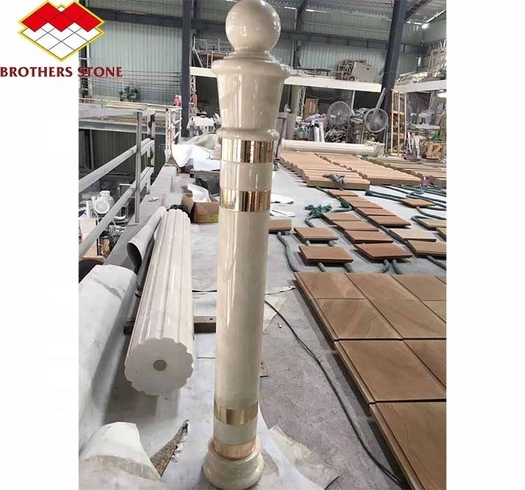 قطع حسب الحجم الحديث الحجر الطبيعي الأبيض الركيزة الركيزة الملمعة الركيزة لتحديث المنزل