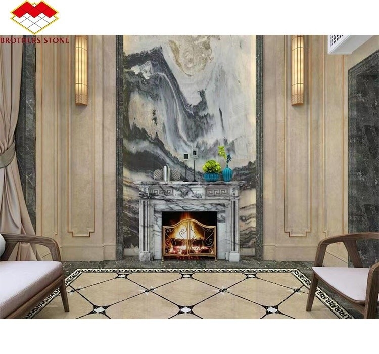 مدفأة ثلجية رائحة في الداخل محاطة بحجر أسلوب فرنسي مقوس لمنازل يورك